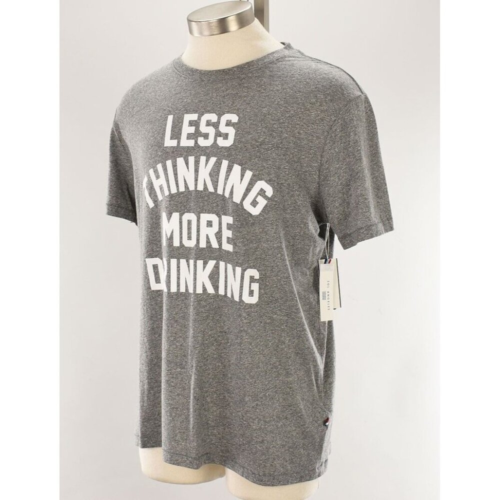 SOL ANGELES Heather Gray LESS THINKING MORE DRINKING Graphic T Shirt XL NWT